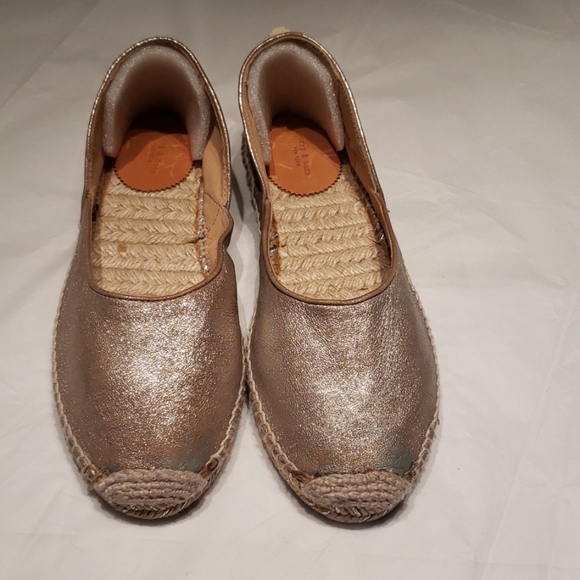 RAG & BONE Flats Espadrille Silver Shimmer Leather Slip on Shoe NEW NWOB πHPπ - Picture 9 of 16
